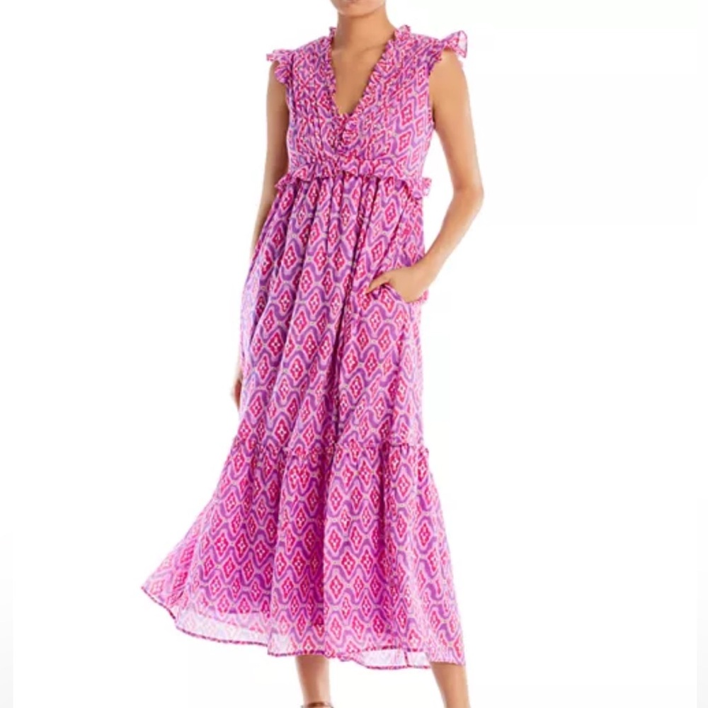 Banjanan Constance pleated ruffled pink dress